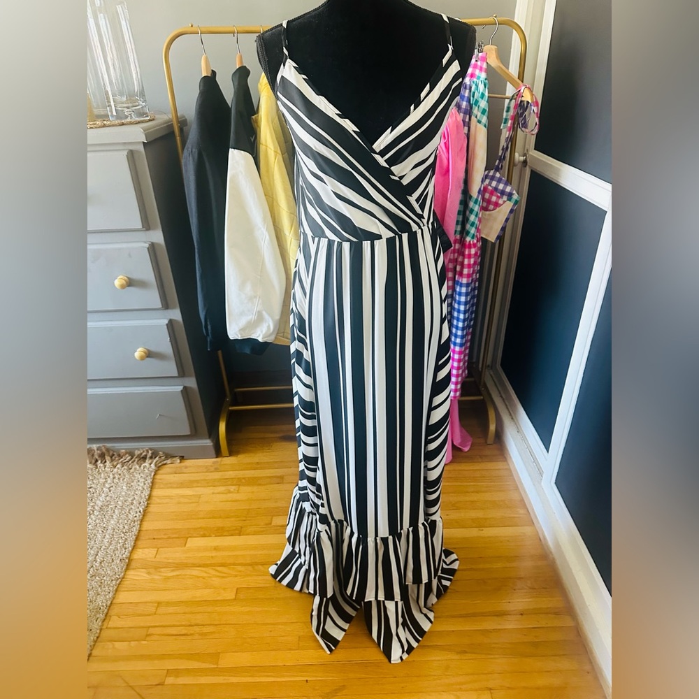BOOHOO Striped Maxi Dress